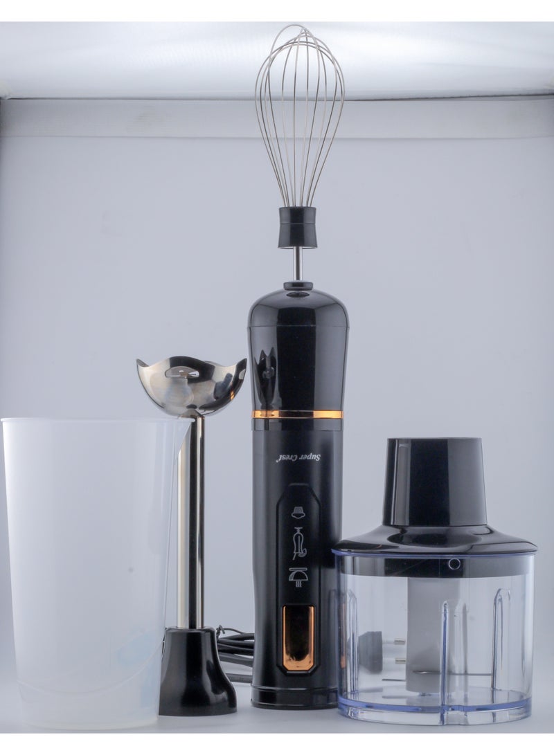 سوبر كريست خلاط يدوي سوبر كريست 4 في 1 SCT-7025 - 2000 واط، جرة 600 مل، 4 شفرات، خلاط، مطحنة، مضرب  - Image 3