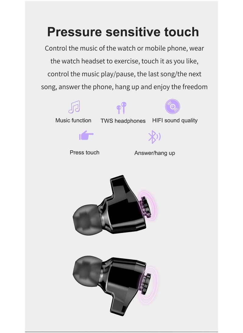 AROAQ - GT66 Smart Watch With Earbuds 1.39inch Round Fitness Tracker With Heart Rate Sleep Monitor 100+ Sport Modes Sports Watch For Men Women - Image 1