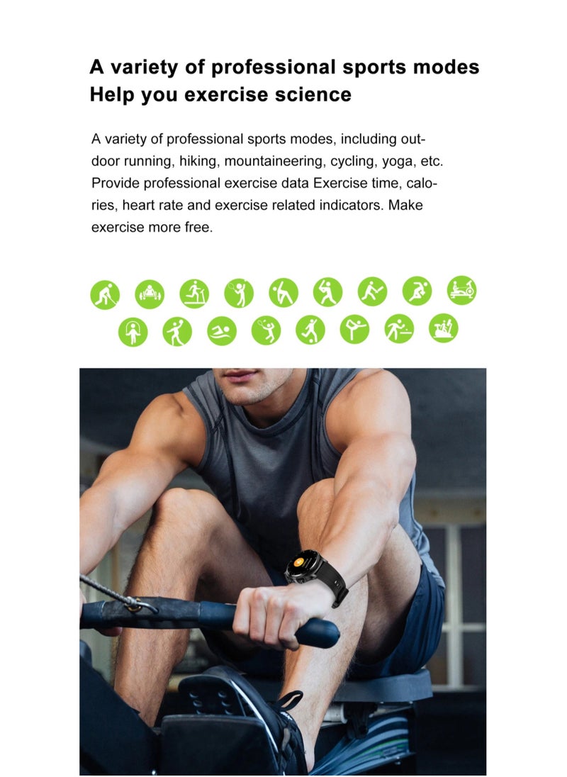AROAQ - GT66 Smart Watch With Earbuds 1.39inch Round Fitness Tracker With Heart Rate Sleep Monitor 100+ Sport Modes Sports Watch For Men Women - Image 1