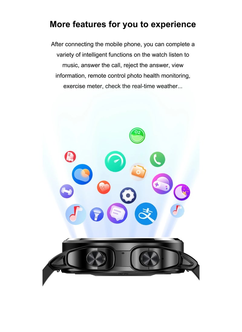 AROAQ - GT66 Smart Watch With Earbuds 1.39inch Round Fitness Tracker With Heart Rate Sleep Monitor 100+ Sport Modes Sports Watch For Men Women - Image 1
