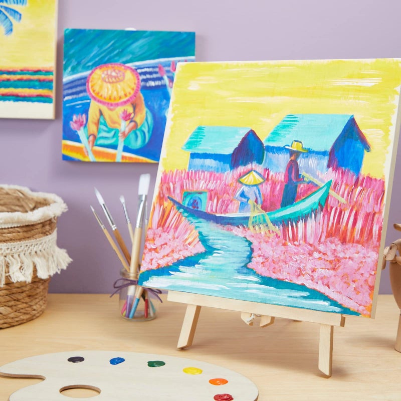 Bright Creations Wood Squares for Crafts - 12 x 12 in, 6 Pack, Unfinished Pine - Painting Panels & Cradle Boards for Art - Wood Art Panels - Image 3