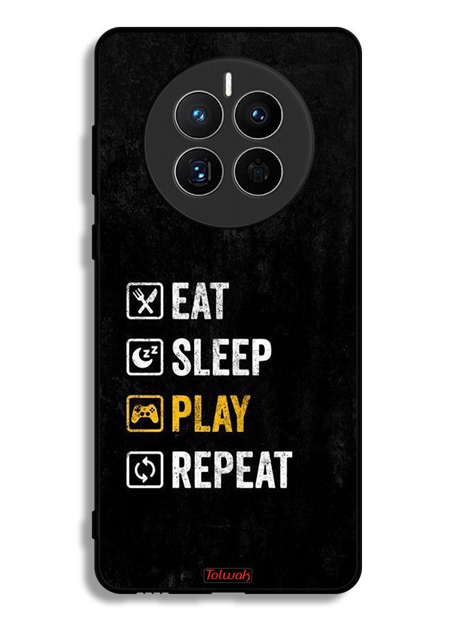 Tolwak Huawei Mate 50E Protective Case Cover Eat Sleep Play Repeat - Image 1