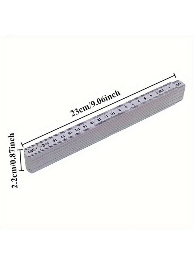 White Folding Measuring Stick Portable Ruler with CM MM Inch Markings for DIY - Image 3