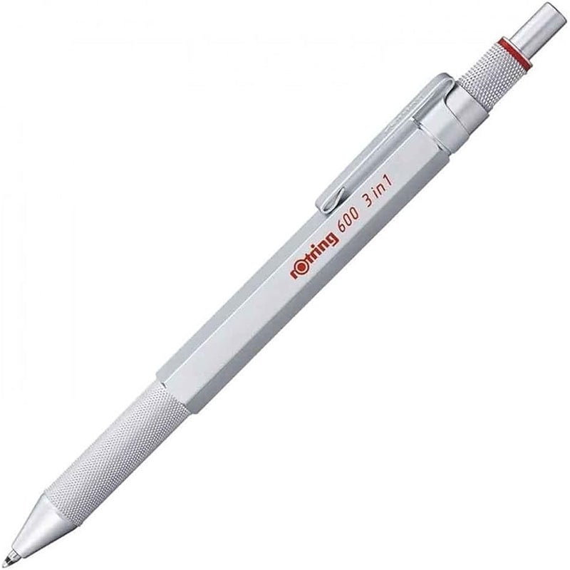 600 3-in-1 Multicolour Pen and Mechanical Pencil 2 Ballpoint Pen Fine Point Tips (Black and Red Ink) 1 Mechanical Pencil Tip (0.5mm Lead) Black Barrel, 2164108, 1 Count (Pack of 1)