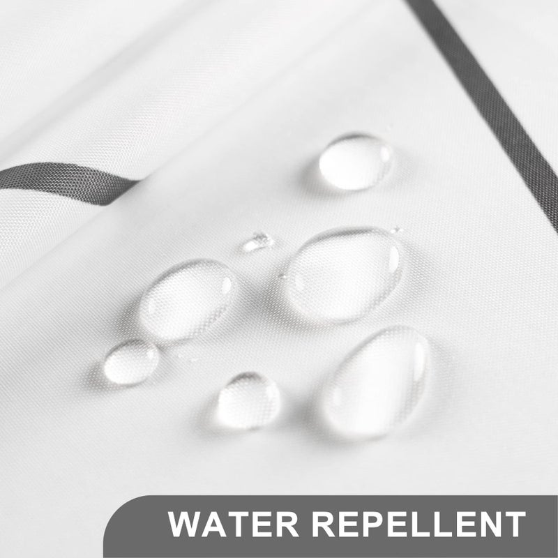 AmazerBath Shower Curtain, Rustic Abstract Black Striped Cloth Shower Curtain Sets with 12 Metal Shower Curtain Hooks, Luxury Washable Farmhouse Fabric Shower Curtains for Bathroom Decor, 72x72 Inches - Image 5