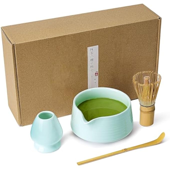 Unity Matcha Set  18Oz Ceramic Matcha Bowl With Spout Bamboo Matcha Whisk And Holder Bamboo Scoop  4Pcs Complete Kit For Matcha Lovers Ceremony Latte  Gift Light Green - Image 1