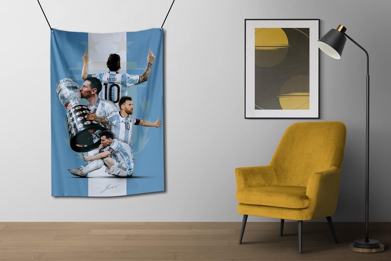 LAMRON LAMRON Messi Argentina Legend Wall Hanging Fabric Flag for Living Room Home Dcor Basic 18 x 27 Inch  - Image 3