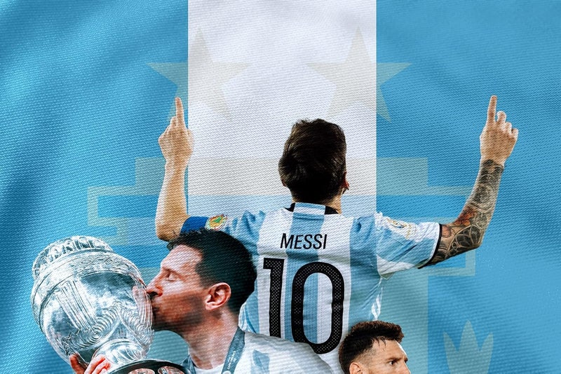 LAMRON LAMRON Messi Argentina Legend Wall Hanging Fabric Flag for Living Room Home Dcor Basic 18 x 27 Inch  - Image 4