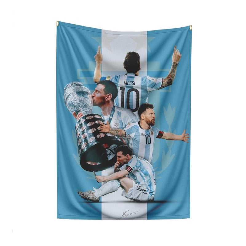 LAMRON LAMRON Messi Argentina Legend Wall Hanging Fabric Flag for Living Room Home Dcor Basic 18 x 27 Inch  - Image 1