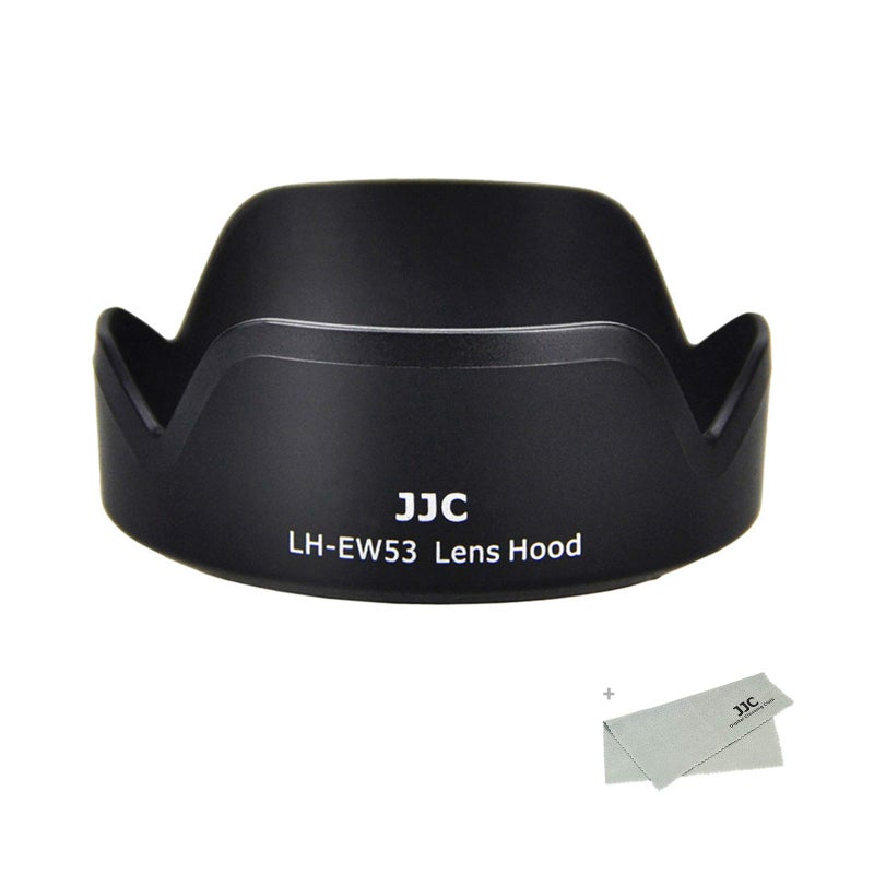 JJC Reversible Lens Hood for Canon EF-M 15-45mm F3.5-6.3 is STM and RF-S 18-45mm F4.5-6.3 is STM Lens on EOS R100 R50 R10 R7 M50 M6 Mark II M200 M100 M50 Mark II, Replace Canon EW-53 Lens Hood - Image 1