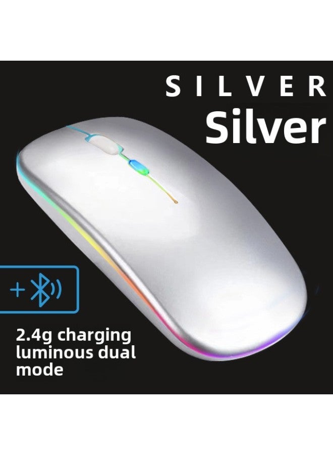 Loquat Direct Charging Single Mode Dual Mode Bluetooth Mute Mouse Suitable For Business Office-Color:Charging Single Mode White - Image 5