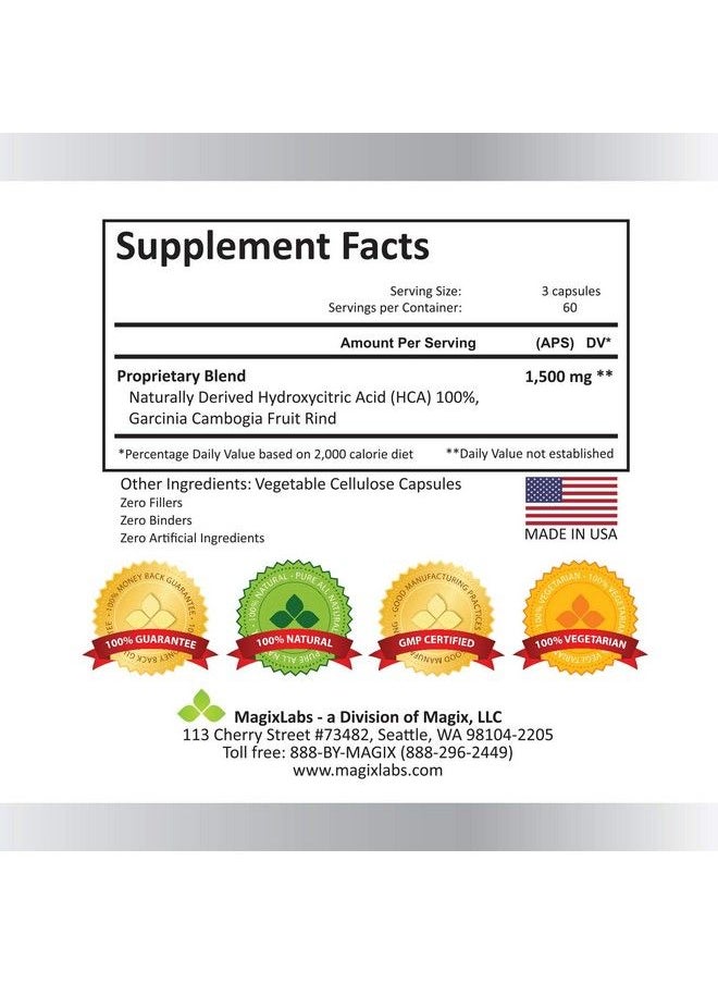 MagixLabs - 100% Hca Ultra Extreme Garcinia Cambogia Extract 100% Pure All Natural The Ultimate Fast Action Supplement - Image 1