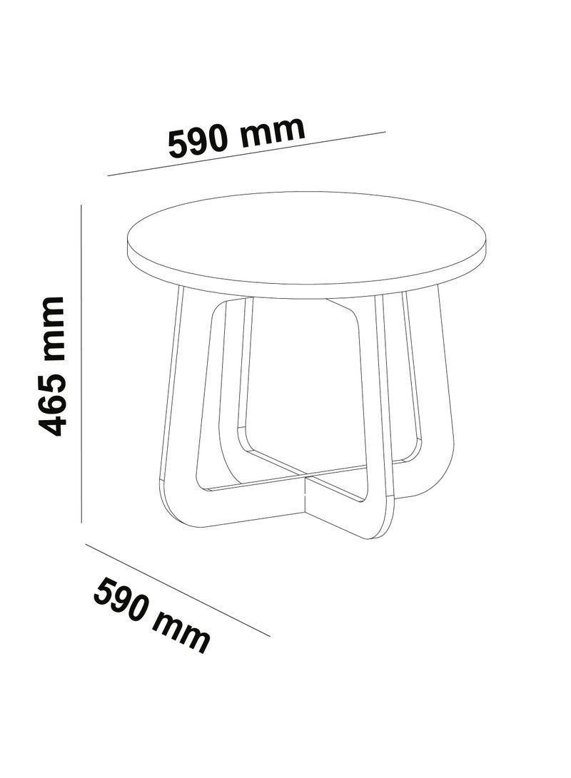Pilati Coffe Table for living room. White/Cedar 59x46.5x59  - Image 3