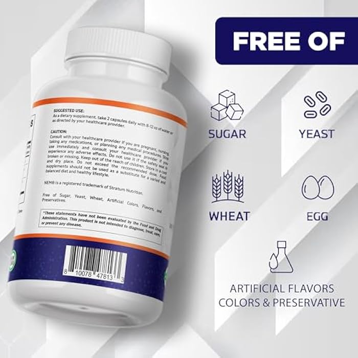 Vitamatic Eggshell Membrane (NEM) with Turmeric Extract | 1000 mg Per Serving | 120 Vegetarian Capsules | Non-GMO | Made in USA - Image 4