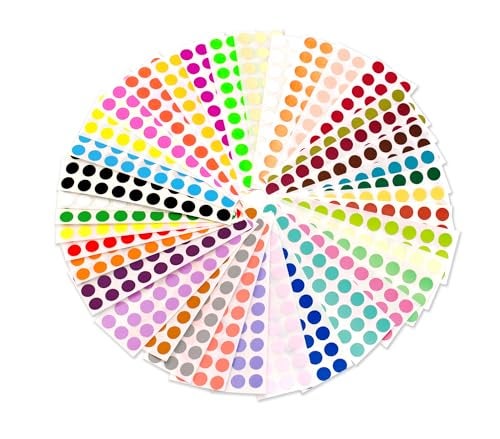 ChromaLabel 0.25 Inch Permanent Adhesive Color Code Dot Stickers, 38 Assorted Colors in a Variety Pack - Image 1