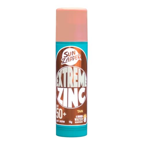 Sun Zapper Extreme Zinc Sunscreen Stick SPF 50 Tan Water Resistant Mineral Sunscreen for Face Zinc Oxide Surf Sunscreen Stick for Surfing and Water Sports 15g 053 oz Australian Made - Image 1