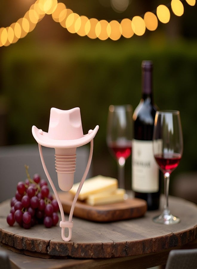 سدادة زجاجة نبيذ من السيليكون الوردي، على شكل راعي بقر، قابلة لإعادة الاستخدام ومانعة للتسرب - Image 2