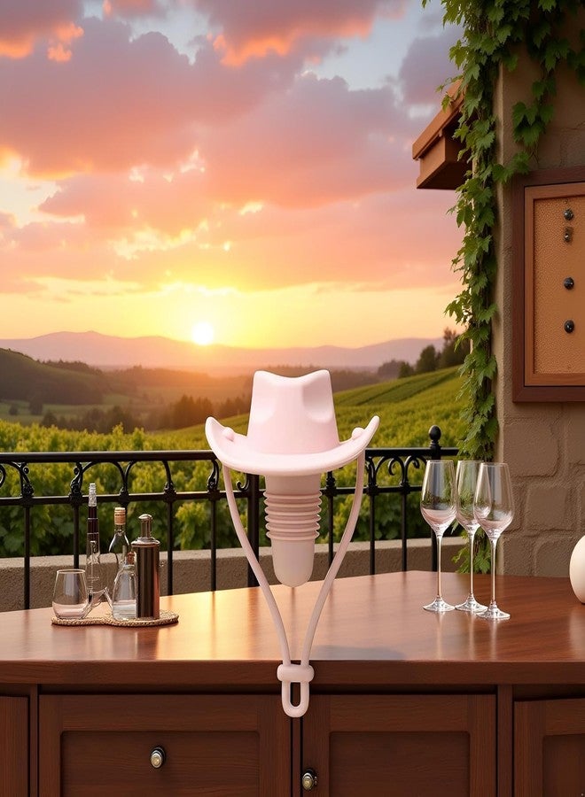 سدادة زجاجة نبيذ من السيليكون الوردي، على شكل راعي بقر، قابلة لإعادة الاستخدام ومانعة للتسرب - Image 5