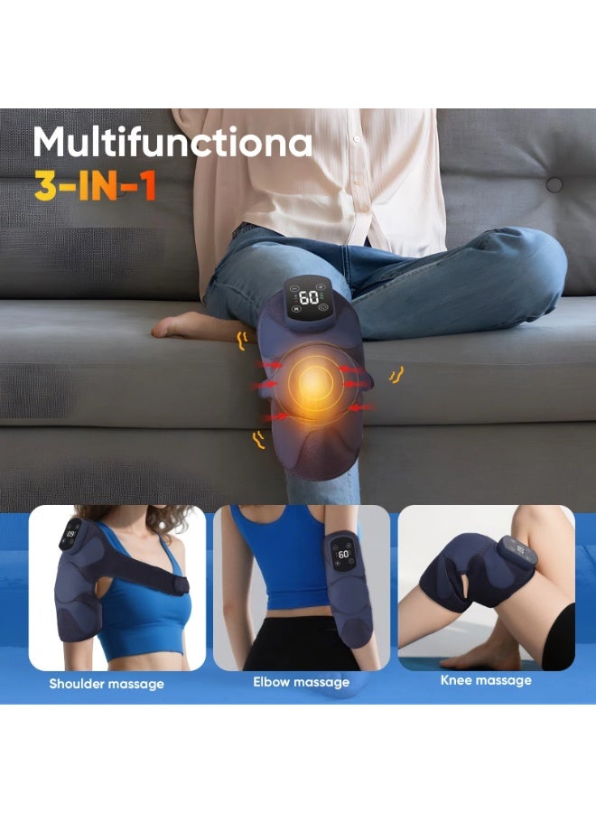 Walpck Electric Heating Therapy Knee Massager Intelligent Heating and Vibration Shoulder Wireless Massager Physiotherapy Leg Arthritis Elbow Joint Pain Relief Warm Knee Pad Brace Massage - Image 2
