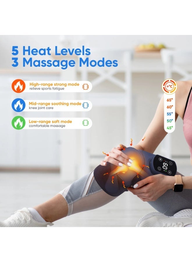 Walpck Electric Heating Therapy Knee Massager Intelligent Heating and Vibration Shoulder Wireless Massager Physiotherapy Leg Arthritis Elbow Joint Pain Relief Warm Knee Pad Brace Massage - Image 3
