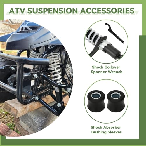XIKOBY 10" 11" Front Shock Absorbers Kit Compatible with 125cc 110cc Tao tao Coolster ATV Chinese Quad 4 Wheeler, 275mm Shock for 50cc 70cc 90cc Kazuma SunL Go Kart Suspension Parts with Shock Covers - Image 4