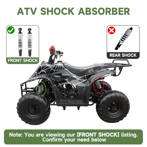 XIKOBY 10" 11" Front Shock Absorbers Kit Compatible with 125cc 110cc Tao tao Coolster ATV Chinese Quad 4 Wheeler, 275mm Shock for 50cc 70cc 90cc Kazuma SunL Go Kart Suspension Parts with Shock Covers - Image 3