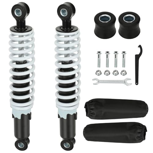 XIKOBY 10" 11" Front Shock Absorbers Kit Compatible with 125cc 110cc Tao tao Coolster ATV Chinese Quad 4 Wheeler, 275mm Shock for 50cc 70cc 90cc Kazuma SunL Go Kart Suspension Parts with Shock Covers - Image 1