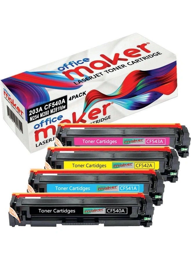 Office Maker 4 Piece Compatible Toner Set Multicolour