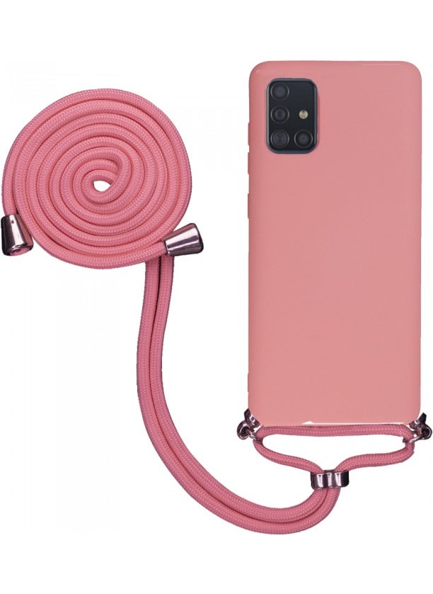 TahTicMer Samsung Galaxy A51 A515 Compatible Case Silicone Neck Strap Rope Launch Cover Colorful Tpu 