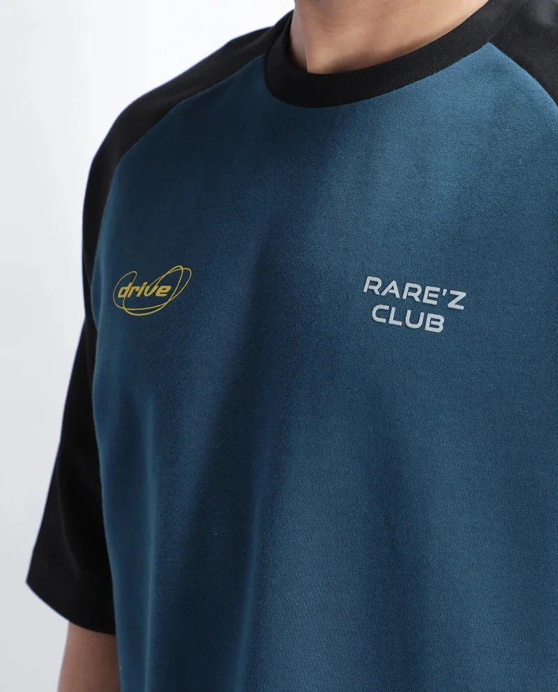 Rare Rabbit Men's Oversized Casual  Graphic T Shirt