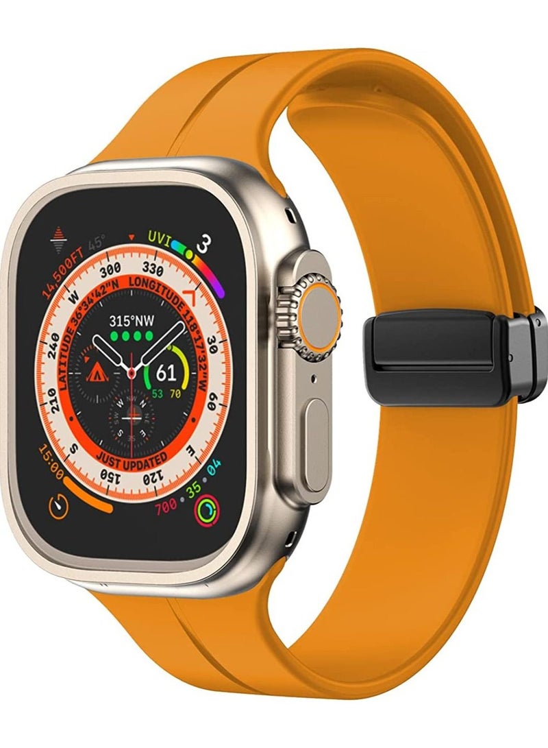 Soft Silicone Watch Band with Magnetic Buckle Sport Watch Strap for Apple Watch Ultra 49mm/46mm/45mm/44mm/42mm Compatible with iWatch Ultra 2/1 Series 10/9/8/7/6/5/4/3/2/1/SE - Image 1