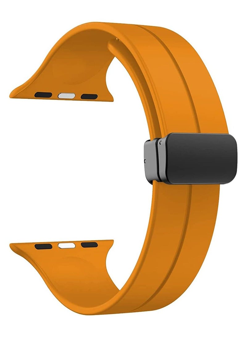 Soft Silicone Watch Band with Magnetic Buckle Sport Watch Strap for Apple Watch Ultra 49mm/46mm/45mm/44mm/42mm Compatible with iWatch Ultra 2/1 Series 10/9/8/7/6/5/4/3/2/1/SE - Image 2