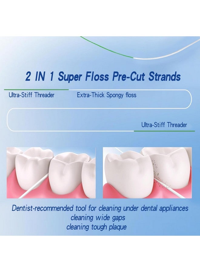 DanTicy 840D Fluffy Floss Threaders,Deep Clean Dental Floss For Braces, Bridges, And Implants,Super Floss Pre-Cut Strands And Mint Aroma,100 Threaders(2Pack) - Image 5