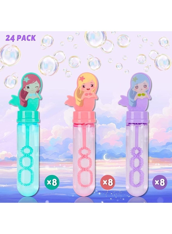 JOYYPOP 24 Pack Mini Bubble Wands for Kids Mermaid Party Favors Bubble Toy Summer Gifts for Boys Girls Mermaid Theme Birthday Party - Image 3