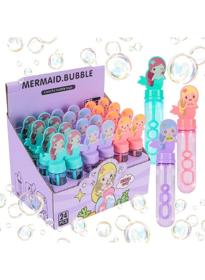 JOYYPOP 24 Pack Mini Bubble Wands for Kids Mermaid Party Favors Bubble Toy Summer Gifts for Boys Girls Mermaid Theme Birthday Party - Image 4