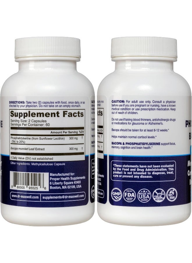 Dr. Maxwell Dr. Maxwell Phosphatidylserine & Bacopa Monnieri, 300mg, 120 Capsules  - Image 2