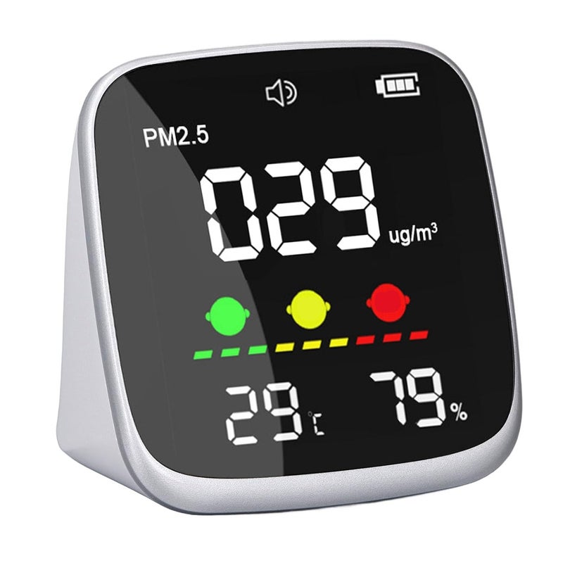 PM2.5 Air Quality Tester Air Quality Monitor with Temperature Humidity Monitor for Home, Office, and Travel - Image 1