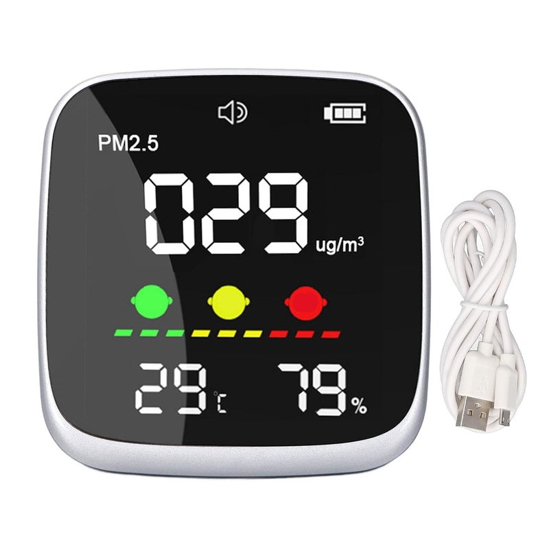 PM2.5 Air Quality Tester Air Quality Monitor with Temperature Humidity Monitor for Home, Office, and Travel - Image 2