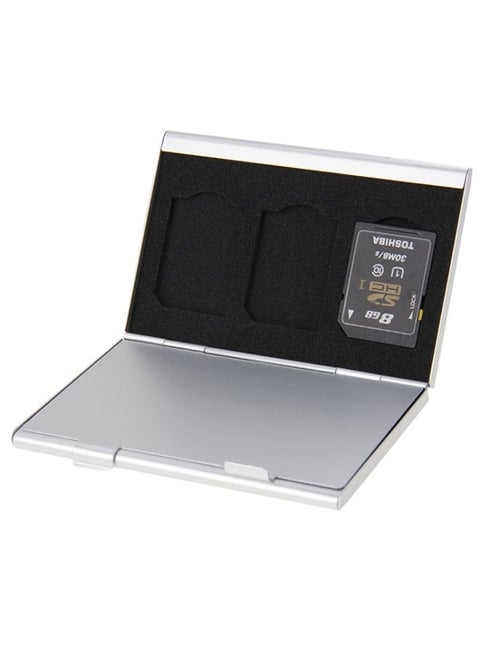 2x 3 in 1 Memory Card Protective Case Box for SD Card, Size: 93mm (L) x 62mm (W) x 10mm (H)(Silver)