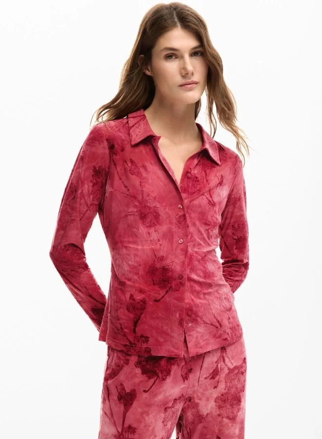 ديسيجوال قميص زهرة مطرزة