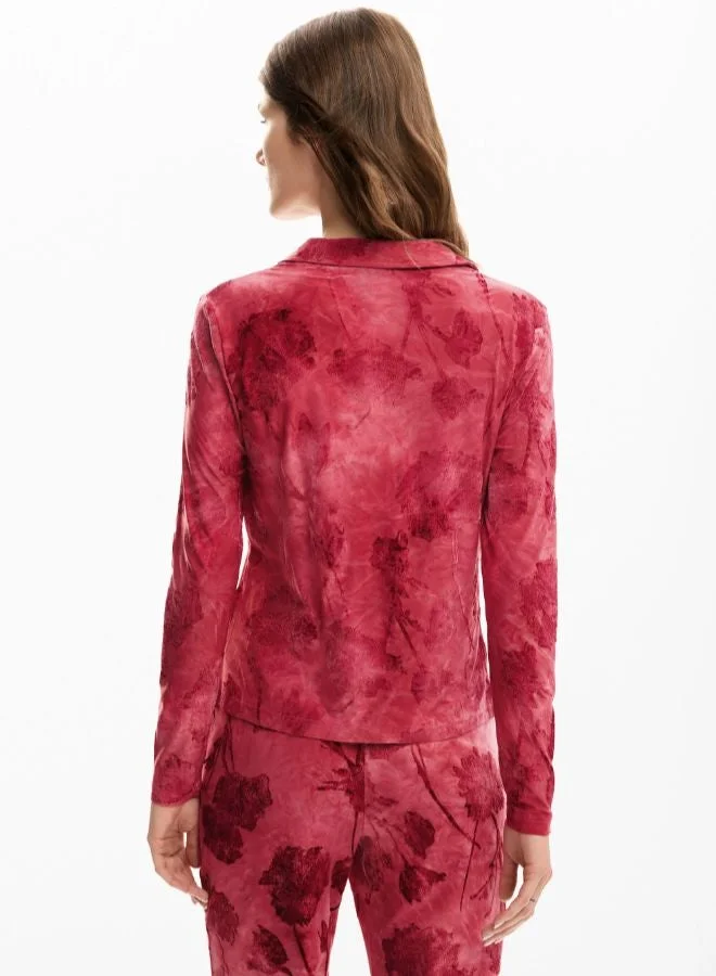 DESIGUAL Red Embroidered Flower T-Shirt for Women | Best Price UAE