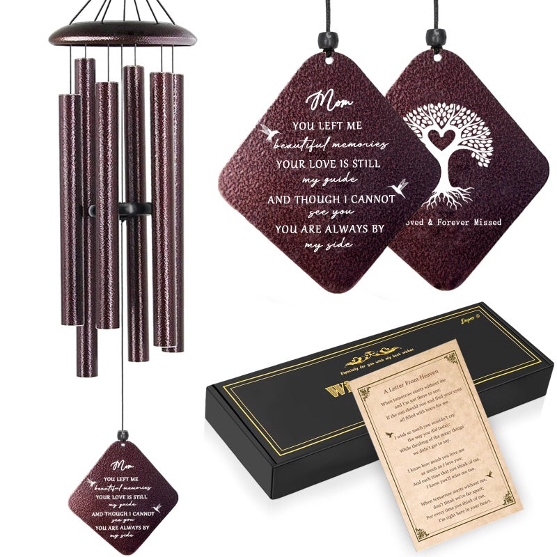 Doopeer Sympathy Gifts for Loss of Mom, 32" Memorial Wind Chimes for Loss of Mother, Windchimes, Condolence Bereavement Gifts in Memory of Mom (Bronze) - Image 1