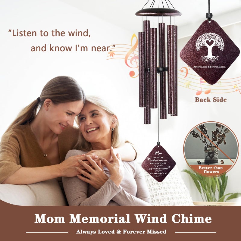 Doopeer Sympathy Gifts for Loss of Mom, 32" Memorial Wind Chimes for Loss of Mother, Windchimes, Condolence Bereavement Gifts in Memory of Mom (Bronze) - Image 2