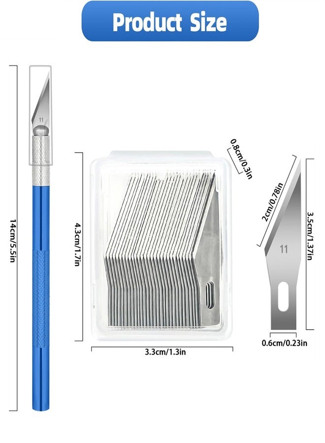 3 Pack Exacto Knife, Hobby Knife Set Craft Knives with 30 Spare  Knife Blades(#11) , Precision Knife Art Knife Set, Exacting Knife Set for Art,Scrapbooking,Carving, DIY, Cutting, Stenciling - Image 3