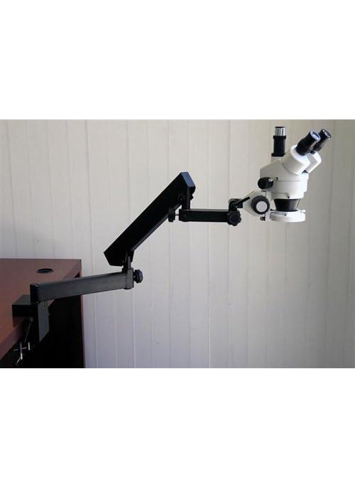 AmScope AmScope SM6TZFRL8M Digital Professional Trinocular Stereo Zoom Microscope WH10x Eyepieces 35X90X Magnification 07X45X Zoom Objective 8W Fluorescent Ring Light Clamping Articulating Arm Stand 110V120V Includes 05X and 20X Barlow Lenses and 8MP Camera with Reduction Lens and Software  - Image 2