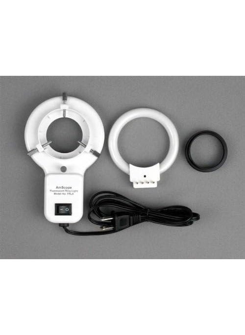 AmScope AmScope SM6TZFRL8M Digital Professional Trinocular Stereo Zoom Microscope WH10x Eyepieces 35X90X Magnification 07X45X Zoom Objective 8W Fluorescent Ring Light Clamping Articulating Arm Stand 110V120V Includes 05X and 20X Barlow Lenses and 8MP Camera with Reduction Lens and Software  - Image 4