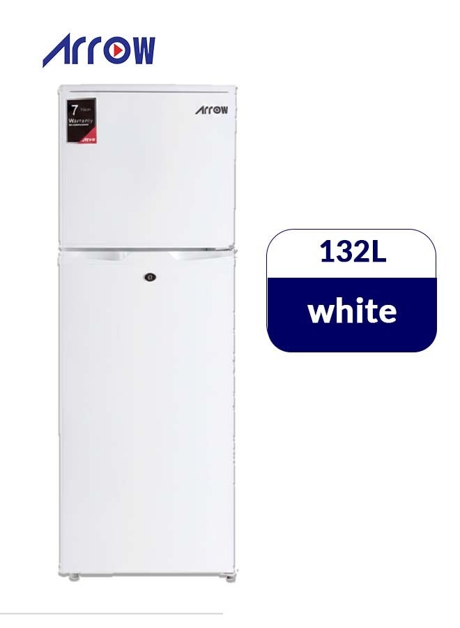 Arrow 132 Liters Double Door Refrigerator 4.7 Cubic Feet, No Frost, Adjustable Legs, Safety Lock, Low Noise, Energy Saving, Glass Shelf, Interior Lamp, Extra Space and Long Lasting Freshness, Silent & Energy-Efficient Compressor (2 Years Product And 7 Years Compressor Warranty) - Image 5