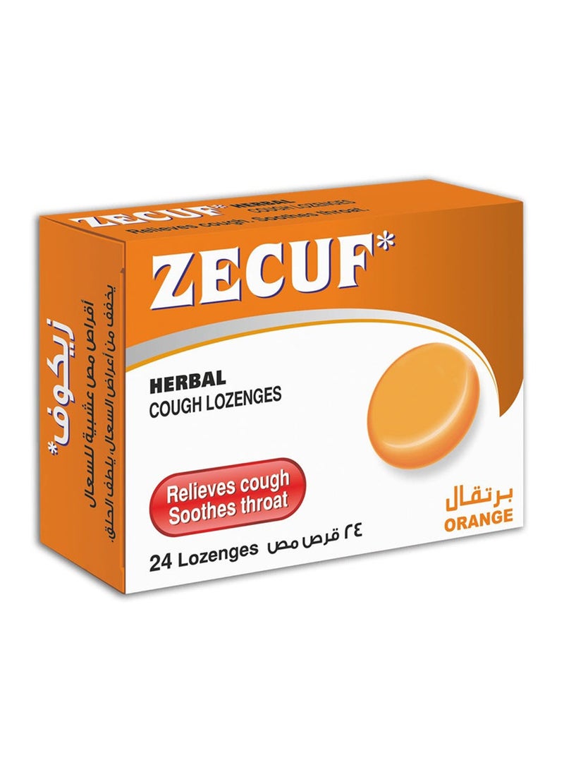 Zecuf Pack Of 24 Herbal Cough Lozenges, Orange