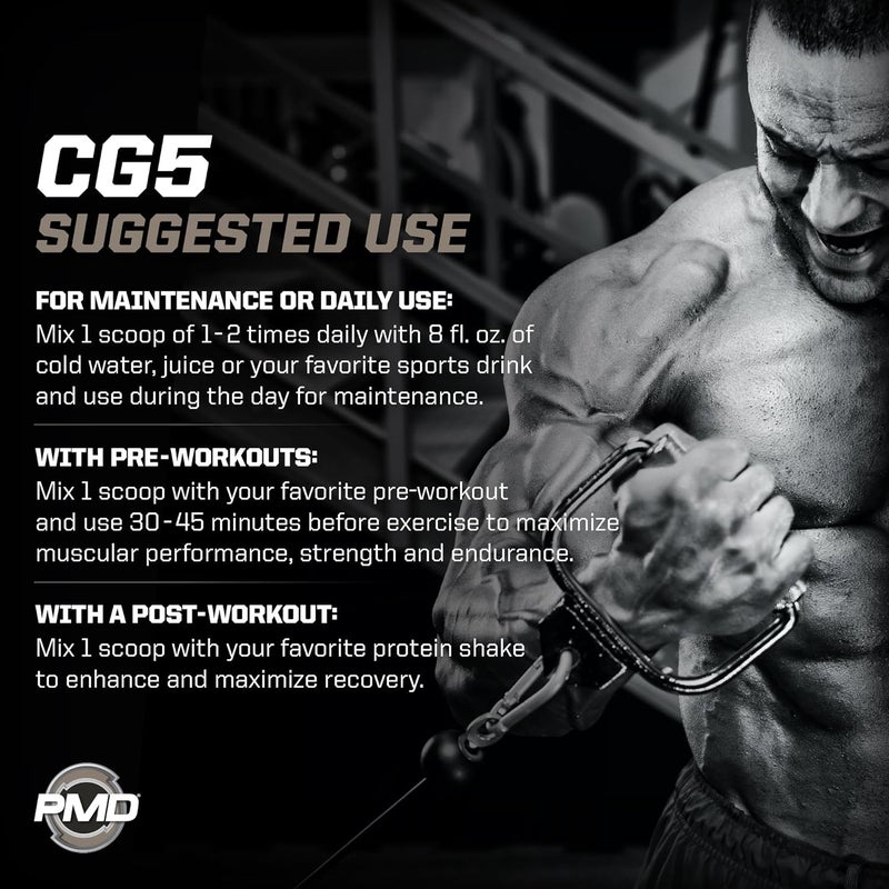 PMD PMD Sports CG5 Premium Creatine  L Glutamine Powder Power Recovery Build Lean Muscle Increase Workout Performance Maximum Strength Pre Workout  Post Workout Unflavored 60 Servings - Image 3