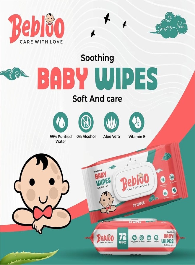 MOROVIK Soft Cleansing Baby Wipes with Lid – 360 Wipes (72 Wipes x Pack of 5) | Extra Thick & Moist Baby Wet Wipes with Aloe Vera, Vitamin E & Jojoba Oil (Pack Of 5) - Image 3